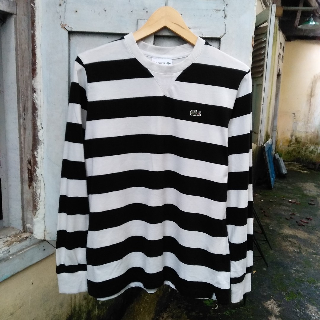 Lacoste Striped Long Sleeve, Fesyen 