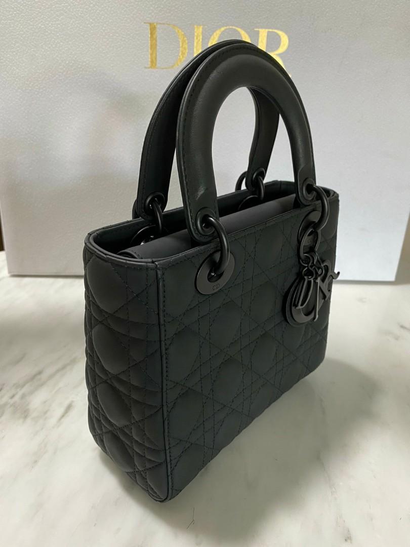 Lady dior discount black matte bag