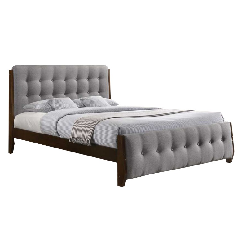 Longlife KF1102 Bed Frame, Tufted Fabric Head & Footboard SlatType