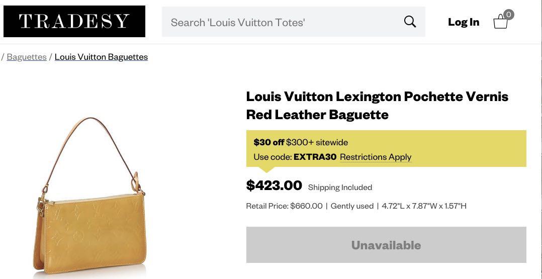 Vintage Louis Vuitton Lexington Pochette Vernis Baguette 