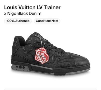 Louis Vuitton LV Trainer x Nigo Black Denim Men's - 1A9IPX/1A9IPH - US