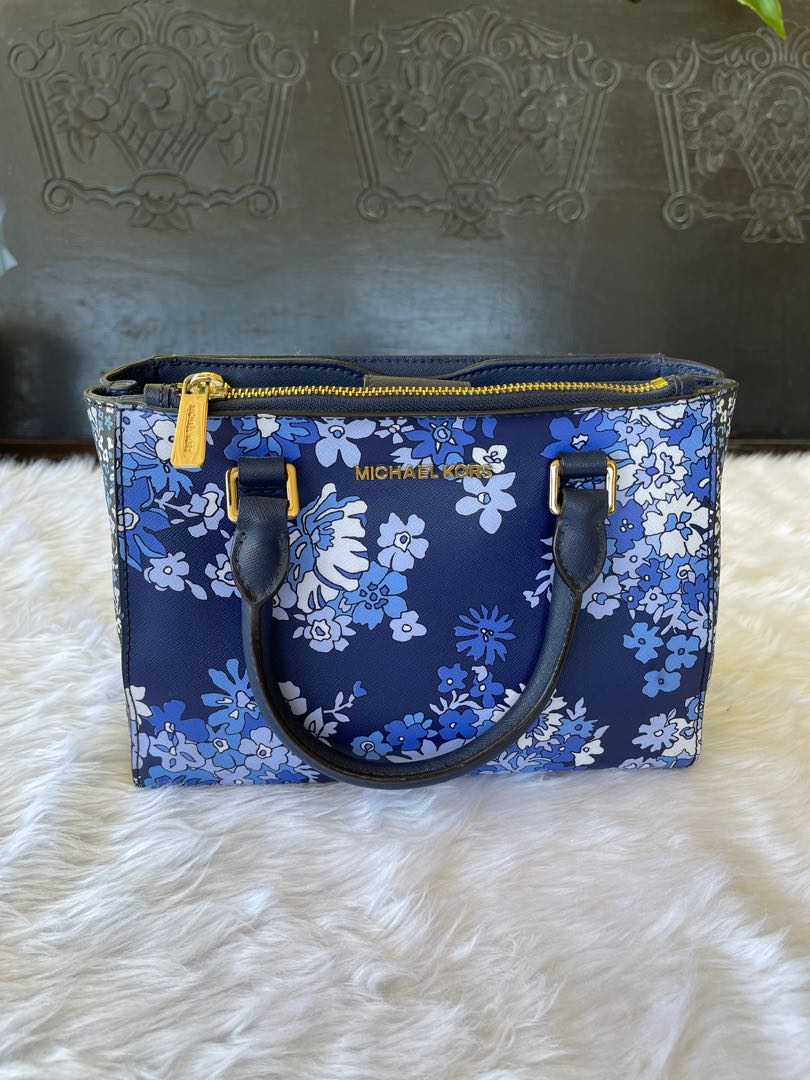 Michael kors shop blue floral purse