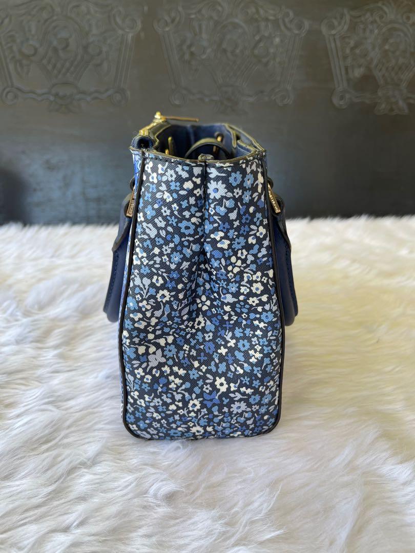 Michael Kors Kellen XS Satchel Crossbody Bag Navy Blue Floral