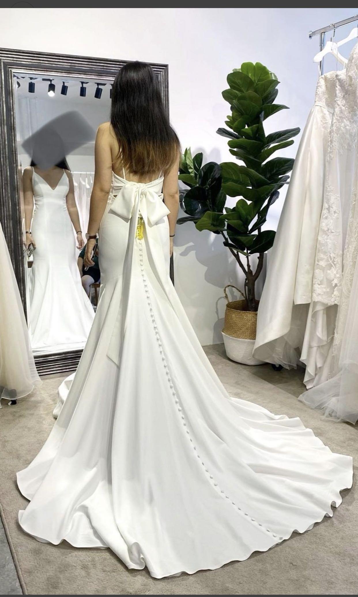 Minimalist crepe wedding on sale dress