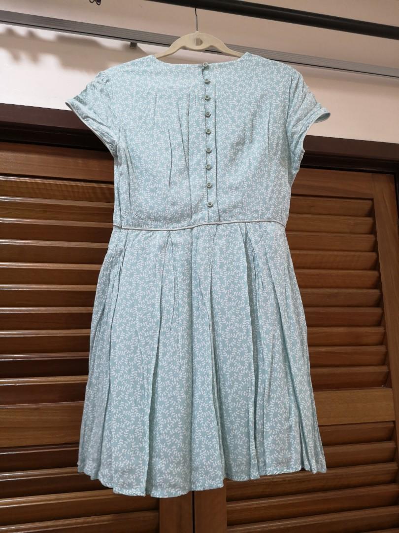Mint / tiffany blue casual print dress ...