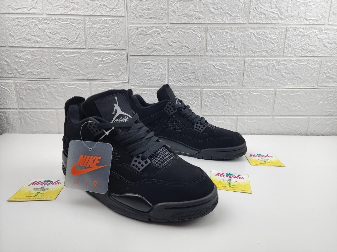 all black retro 4 black cat