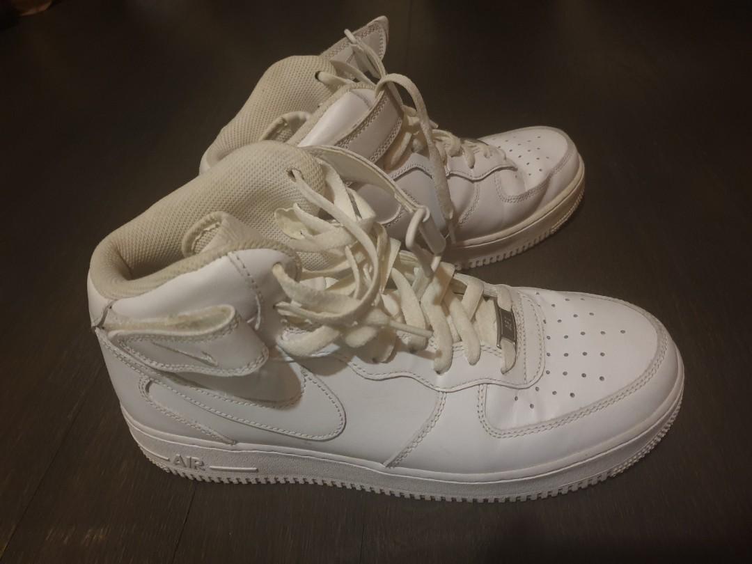 Nike All White Air Force 1 Mid White US 9.5 UK 8.5