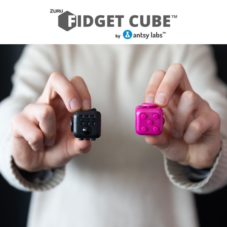Original Fidget Cube by Antsy Labs S5 [Black/Pink] Fidget Toy Ideal
