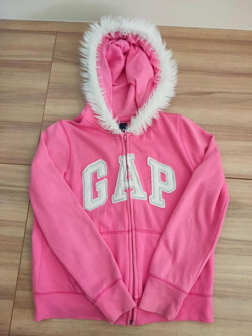 Furry pink jacket Gap