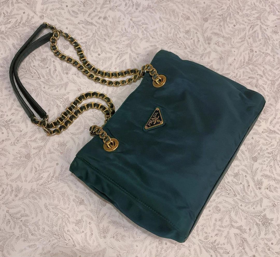 prada nylon chain backpack