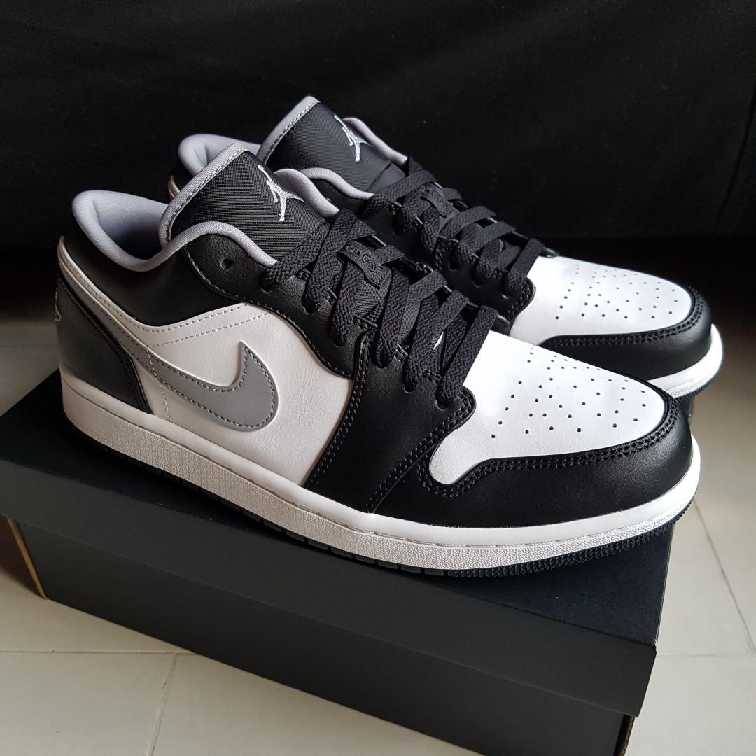Rare Nike Air Jordan 1 black white panda low genuine leather sneakers US9.5 9.5 UK8.5 EU43 dunk collectors limited