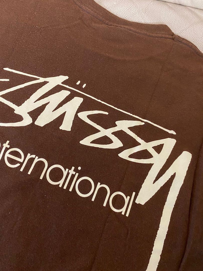 Stussy brown tee, 男裝, 運動服裝- Carousell