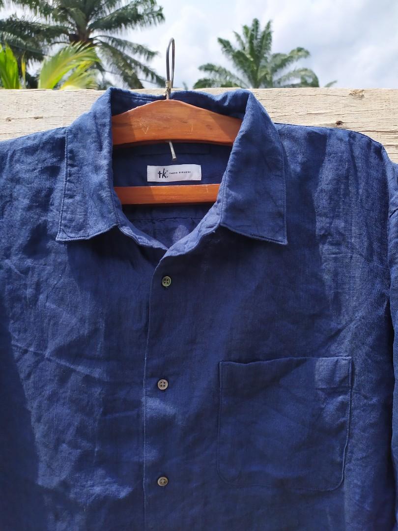 Takeo Kikuchi Herdmans Linen tshirt designer bono blue japan