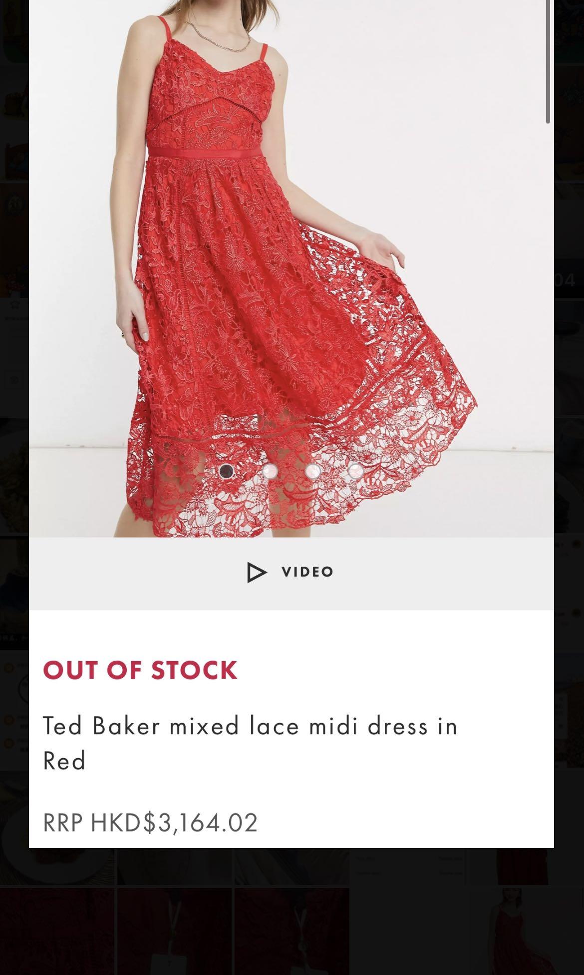Ted Baker red lace Dress Carousell
