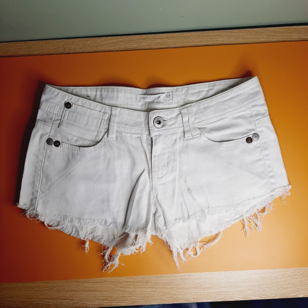 Terranova White Denim Shorts Ripped 