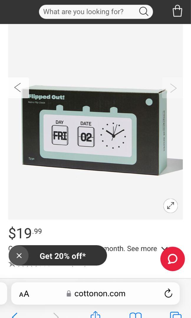 Typo Retro Flip Clock in denim blue, Hobbies & Toys, Stationery & Craft