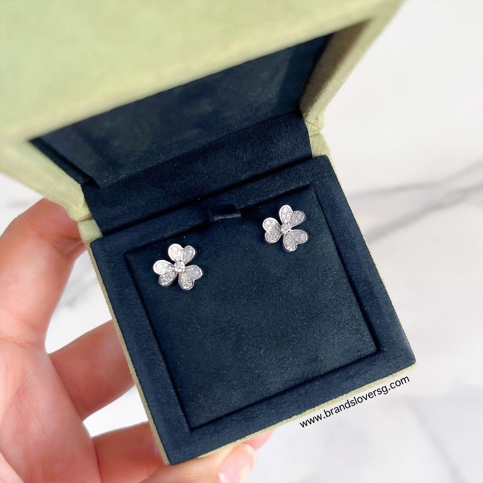 Van Cleef Arpels VCA Frivole earrings Mini Model Paved with