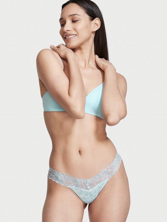 Victoria's Secret Very Sexy Shine V-String Blue Chains Panty Size