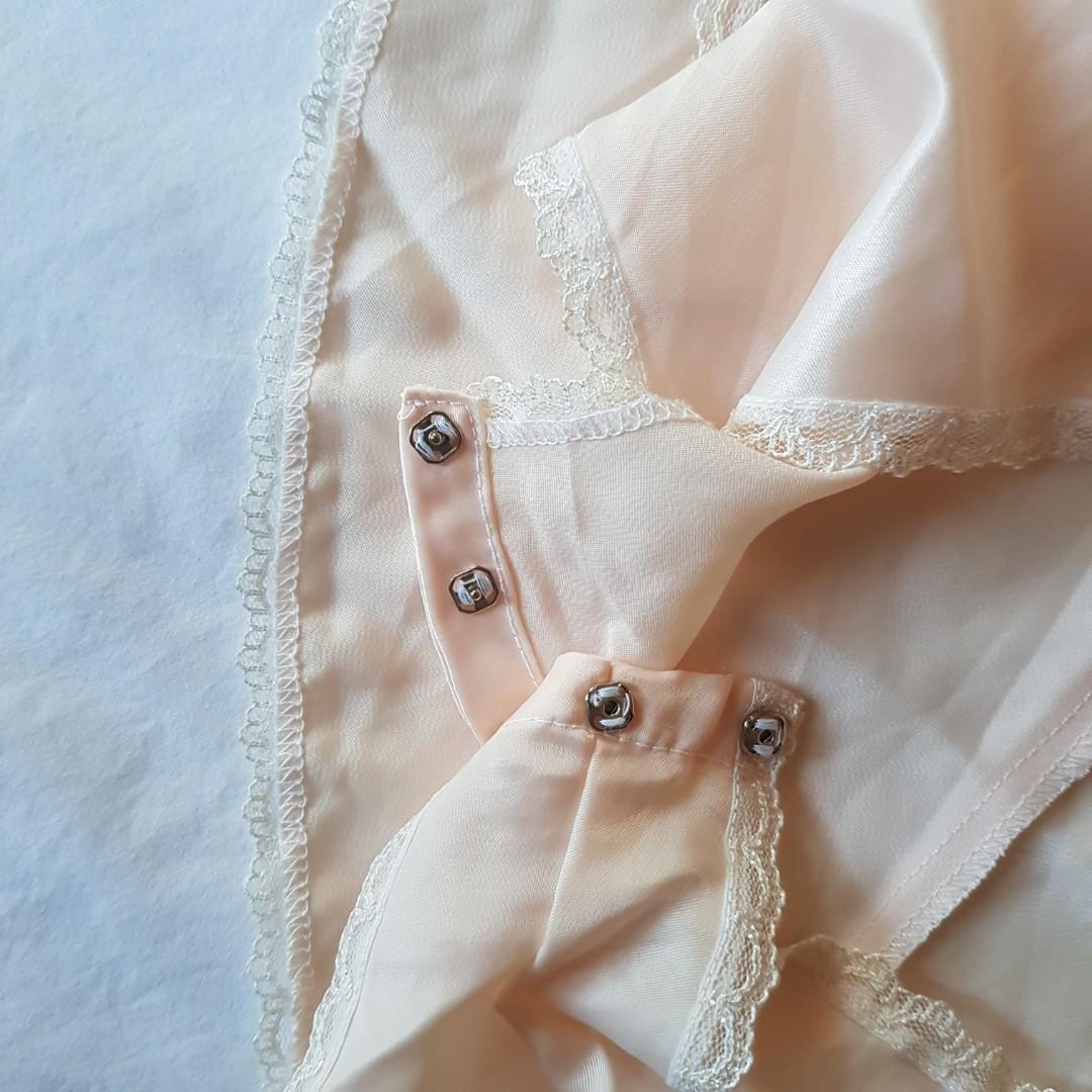 Vintage Christian Dior Peach Lace Teddy Romper Lingerie Nightie