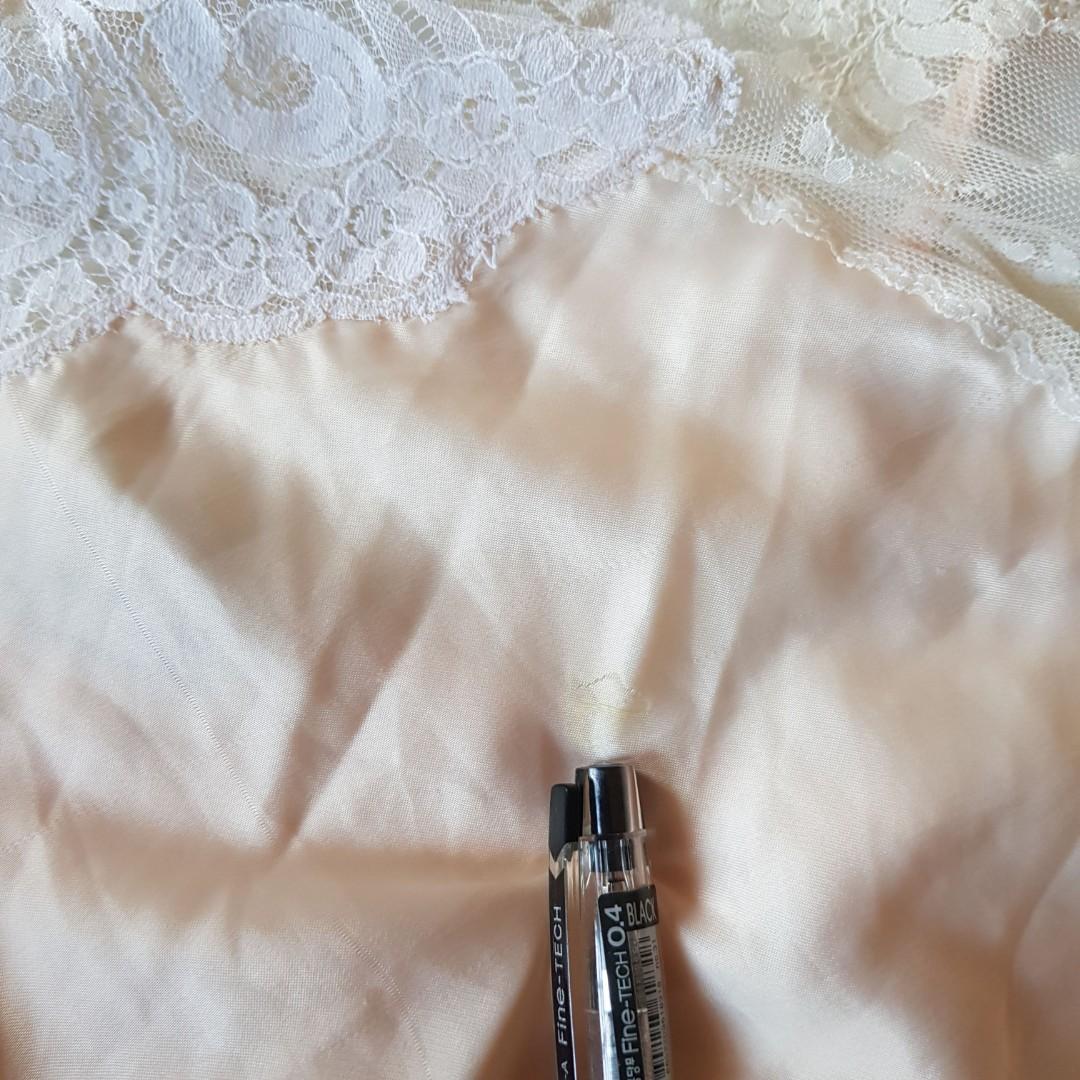 Vintage Christian Dior Peach Lace Teddy Romper Lingerie Nightie