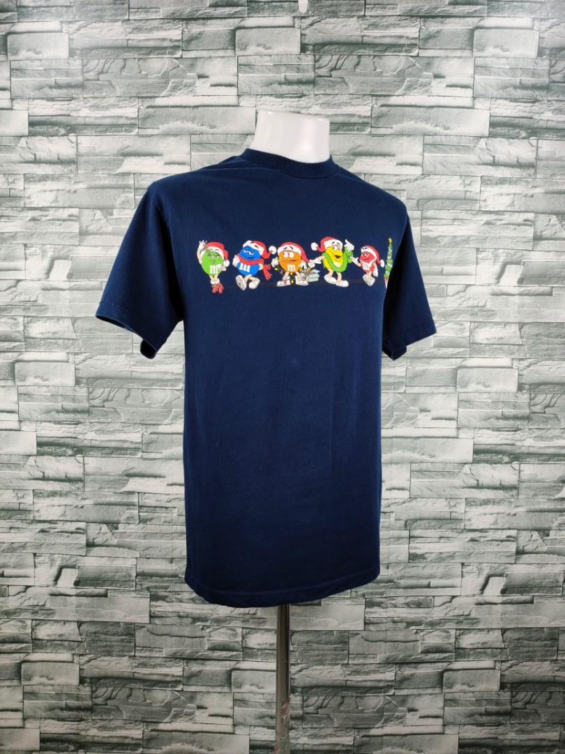Vintage MM Candy All Characters Celebrate Christmas Navy Blue Shirt, Men's  Fashion, Tops  Sets, Tshirts  Polo Shirts on Carousell
