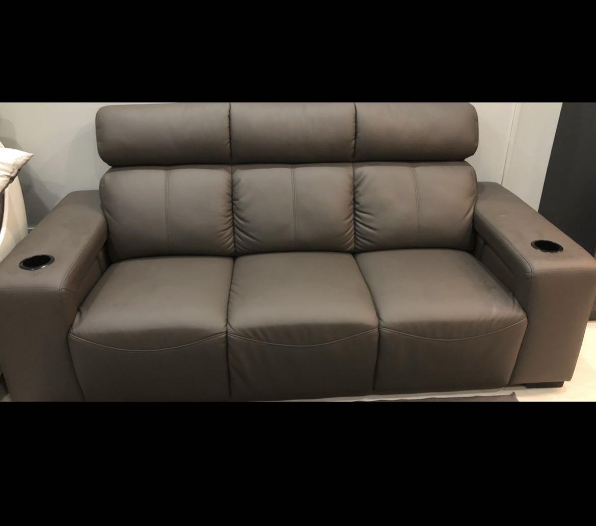VS349 Full German Technology Leather sofa 3 seater, Furniture & Home