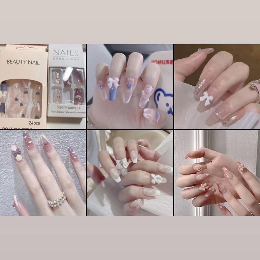 Buy Korean Inspired White Nail Gem Art Press on Nails Handmade Reusable  Salon Quality Custom Kawaii Nails Luxury Fake Nail Y2K Aesthetics Online in  India - Etsy