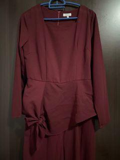 Zalia Maroon Peplum Romper