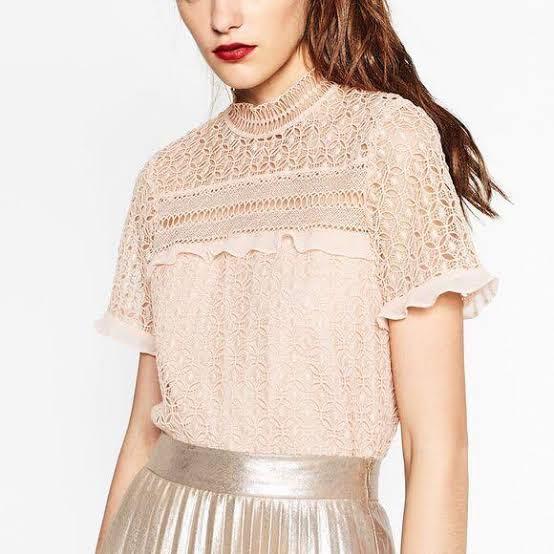 Zara guiperre top (Category: Blouses) located in Manila. Submitted by marieljayeah (Listing ID 1156744305, Image 1). Description: good as new! nice in actual!.
