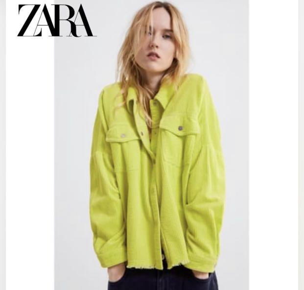 ZARA light Pocket Corduroy Shirt, Fesyen Wanita, Pakaian Wanita