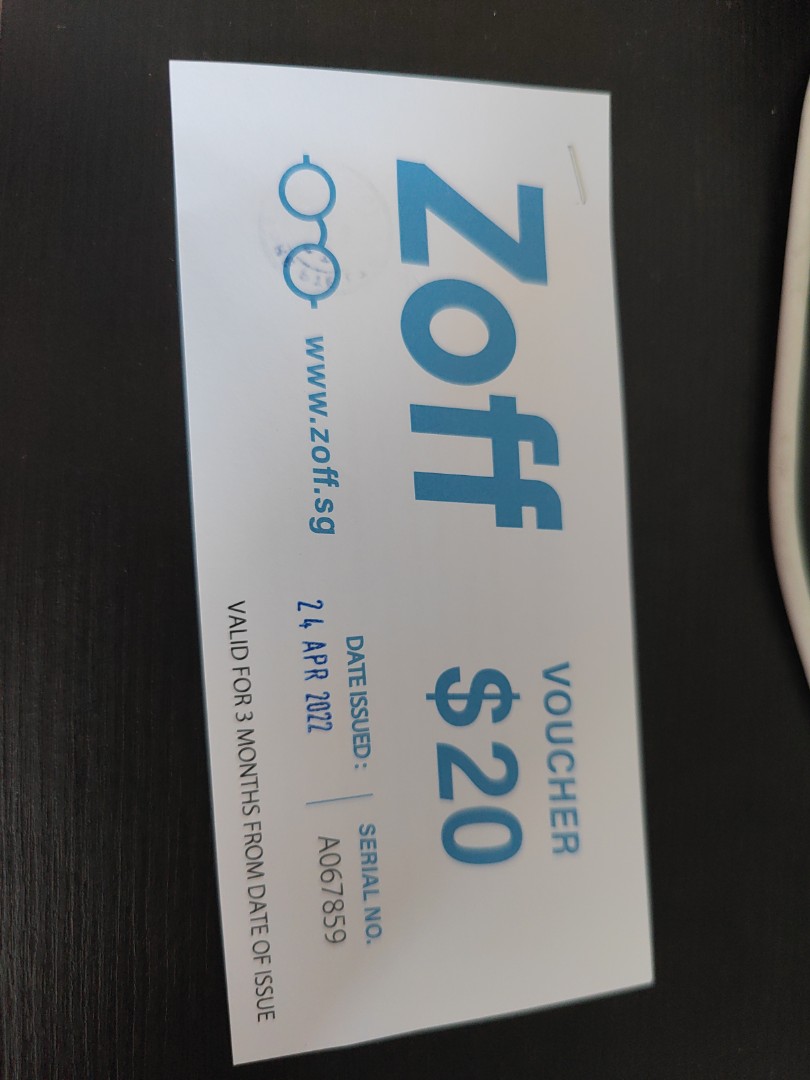 40 Zoff eyeglass vouchers, Tickets & Vouchers, Vouchers on Carousell