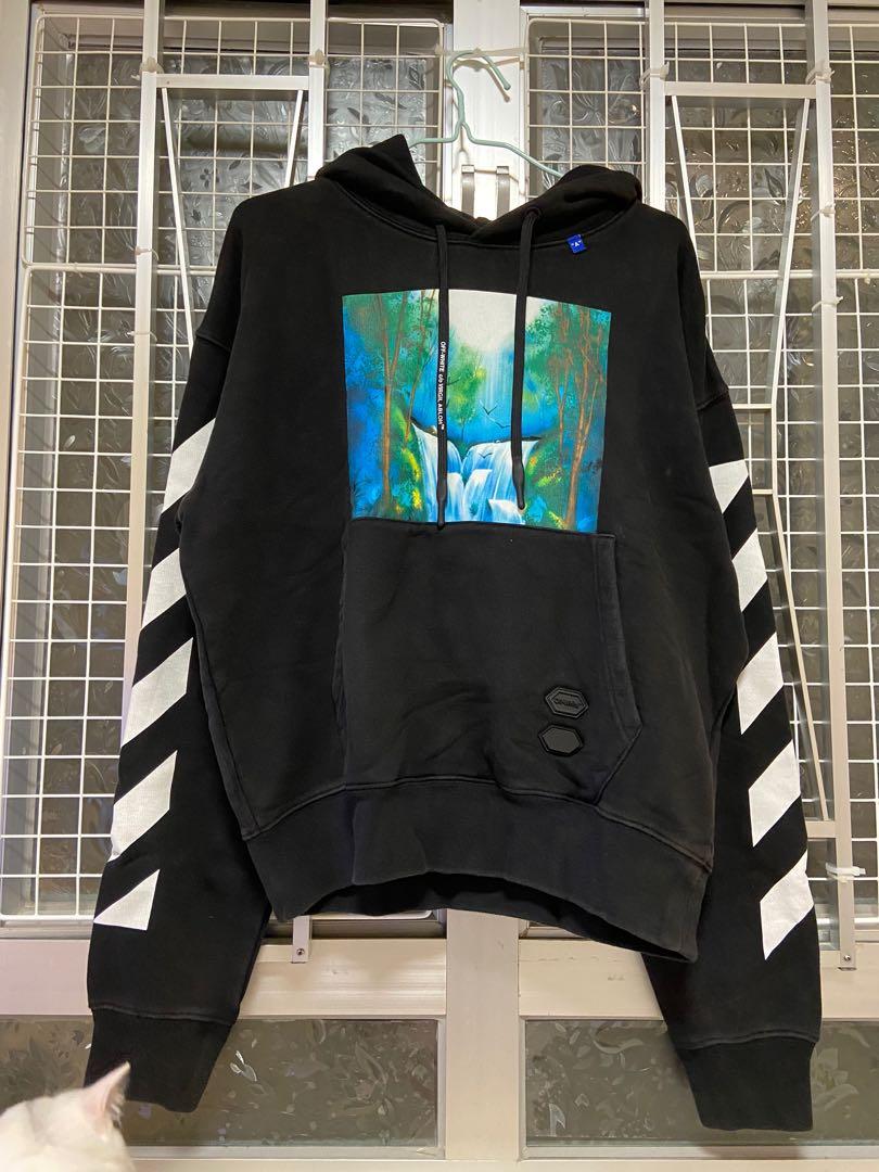 100 New Off White Diag Waterfall Over Hoodie Size M
