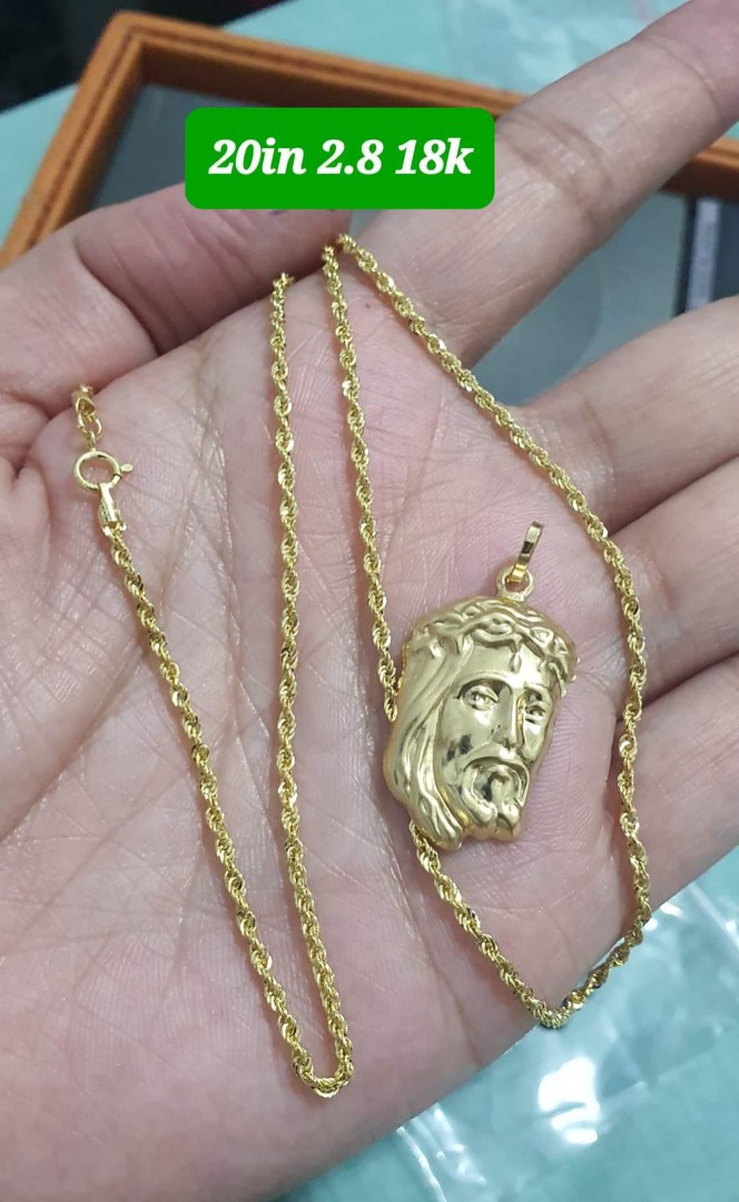 18K Saudi Gold Jesus necklace, Women's Fashion, Jewelry & Organizers,  Necklaces on Carousell