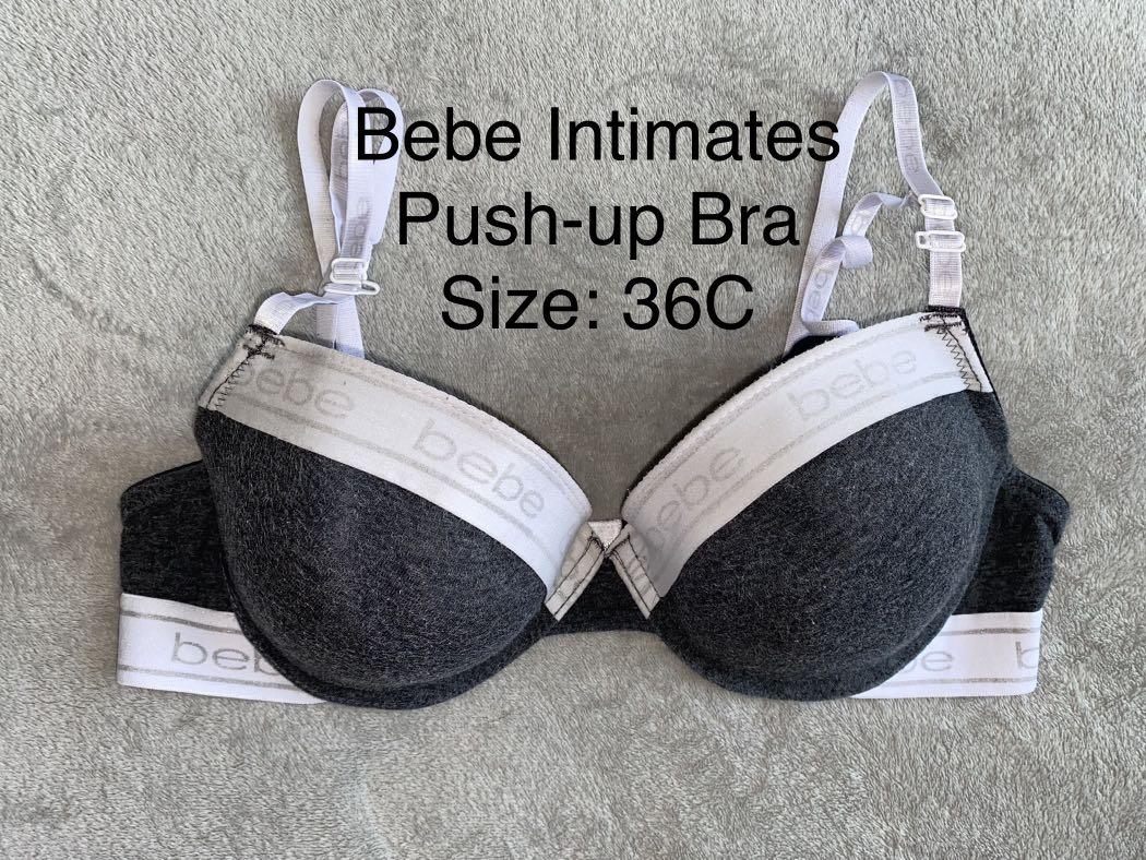 36C Bebe Cotton Push-up Bra (Gray), Women's Fashion, Undergarments