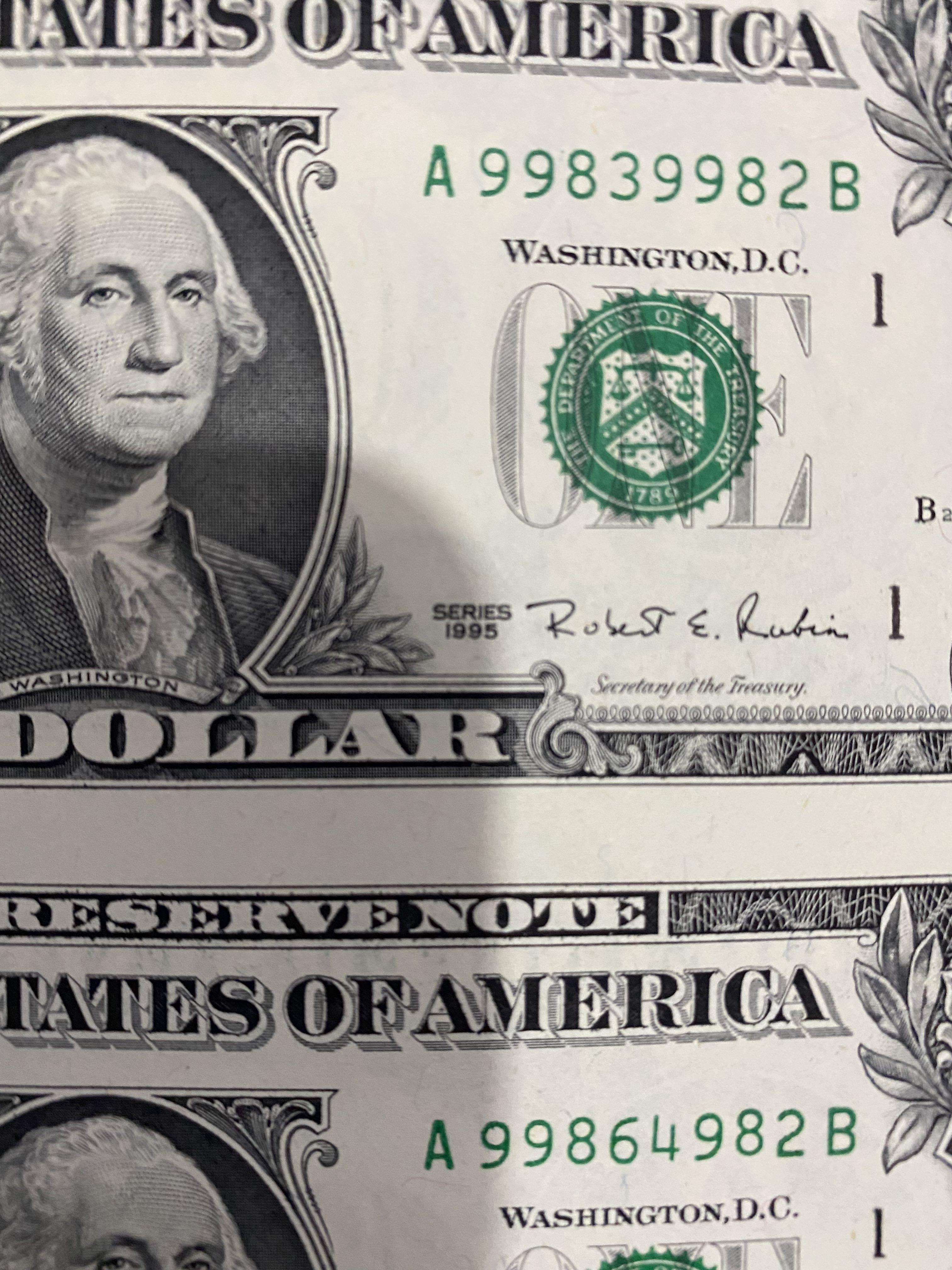 一套美元連體鈔，售價300, 興趣及遊戲, 收藏品及紀念品, 錢幣- Carousell