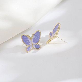Anting Kupu Kupu butterfly earrings purple ungu