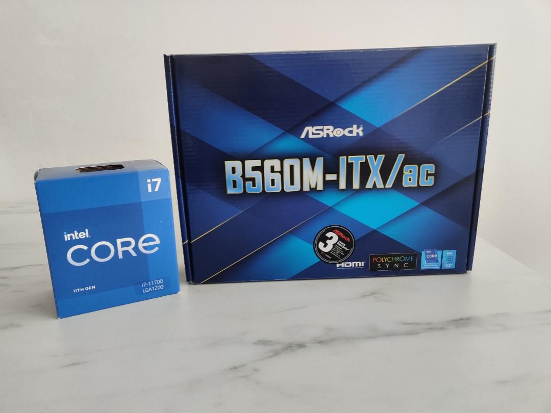 ASROCK B560M-ITX/ac + intel core i7 11700, Computers & Tech, Parts 