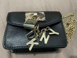 Authentic DKNY wallet/card holder with chain/sling