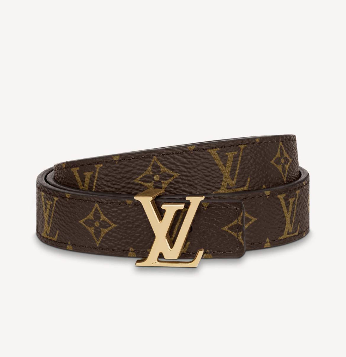 Louis Vuitton Monogram LV Circle 20mm Reversible Belt, Black, 80