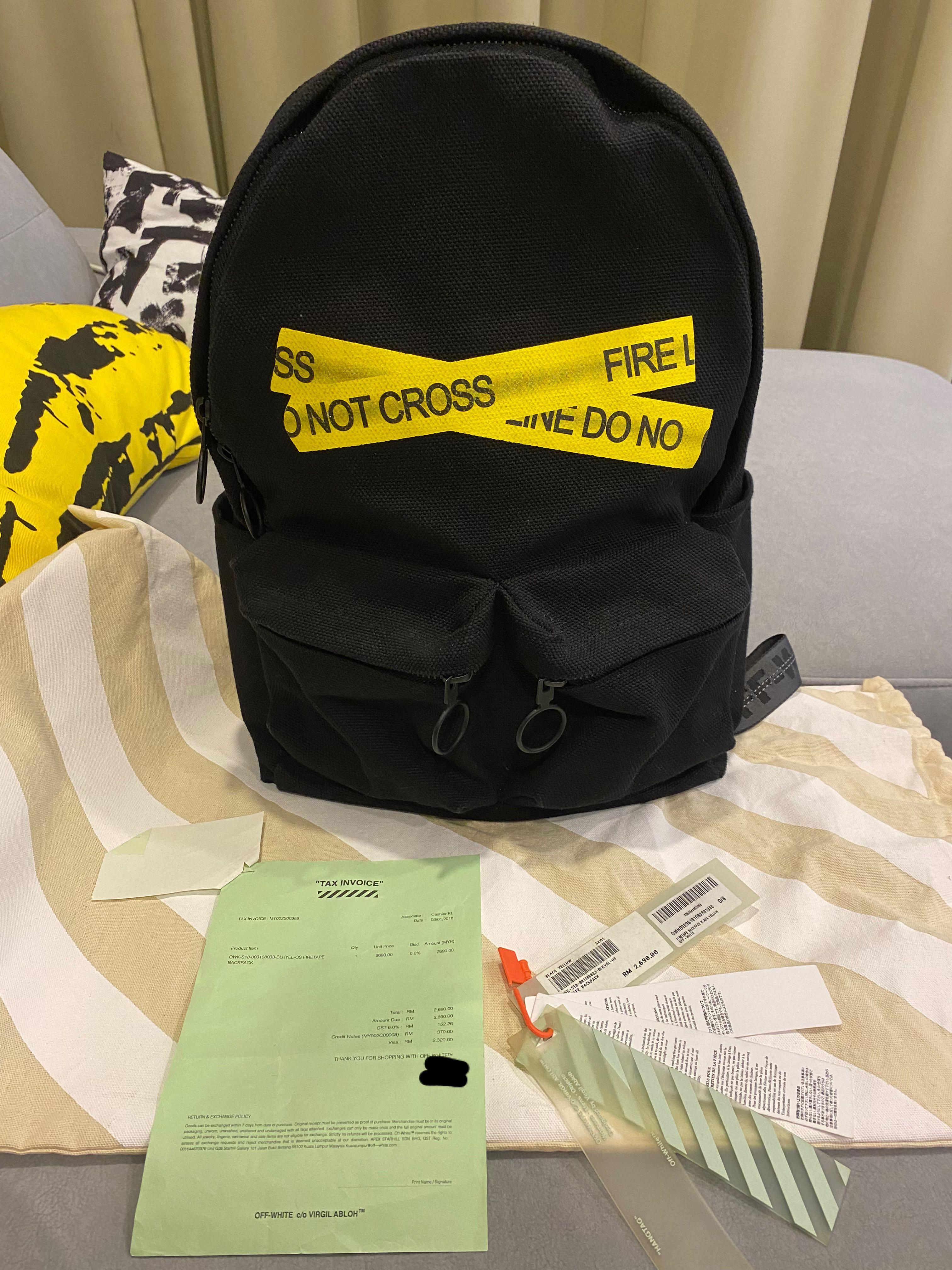 Off white firetape backpack shop
