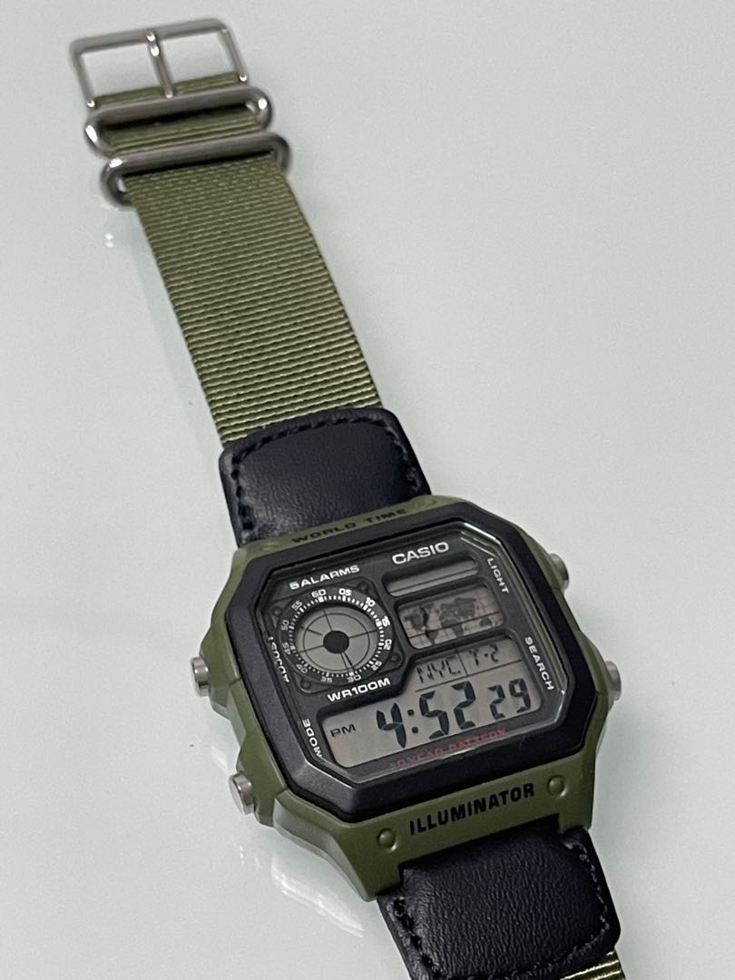Casio world time best sale green
