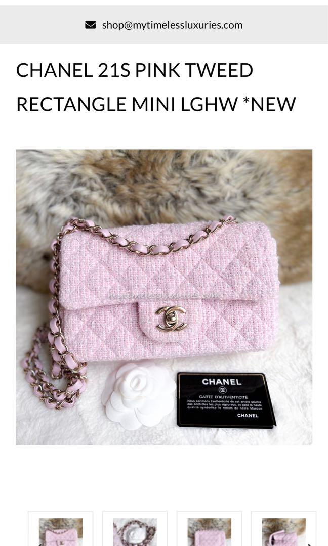 Chanel 21S Pink Tweed Mini Rectangle