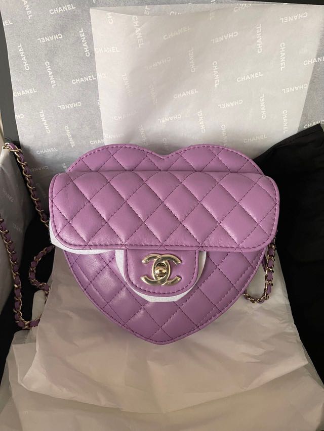 Preorder Chanel Heart Bag Large Purple, New In Box GA001