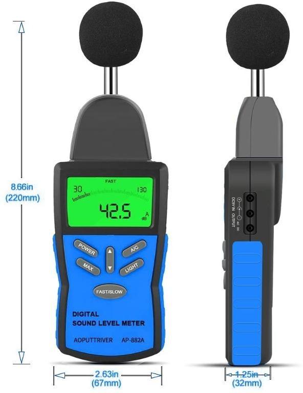 Decibel Meter, Digital Sound Level Meter AP882A Sound Monitor Tester Range from 30130dB