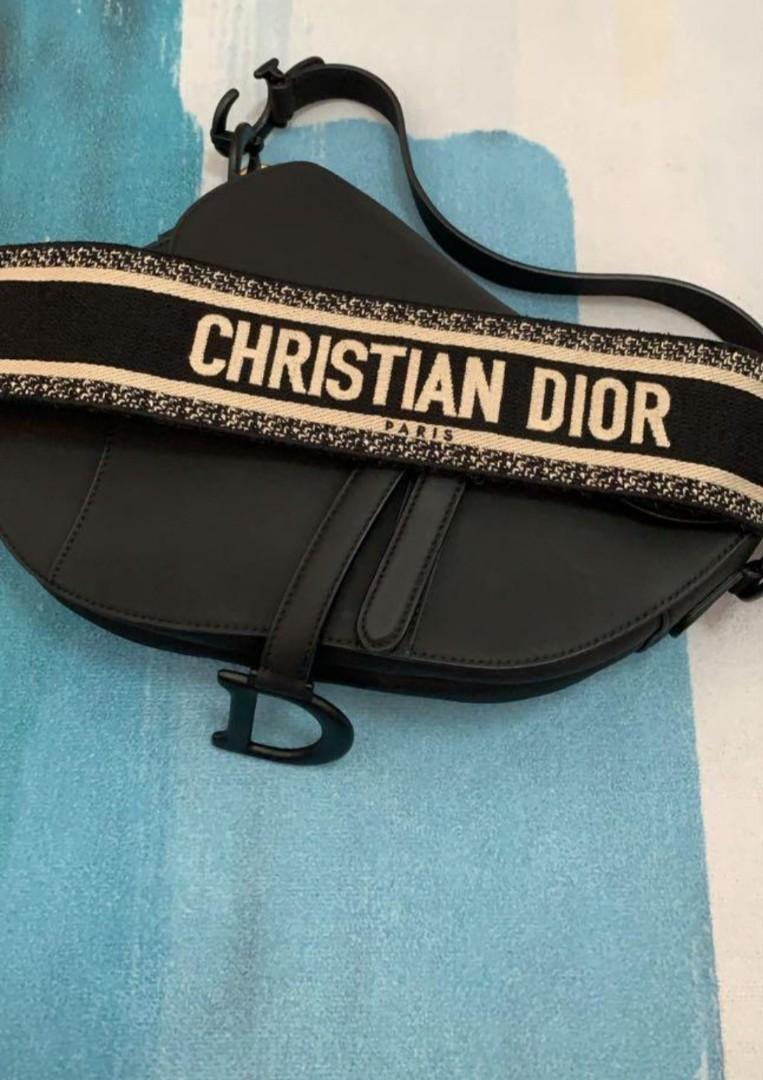 Dior Saddle Bag Matte Black + Strap, Women's Fashion, Bags & Wallets