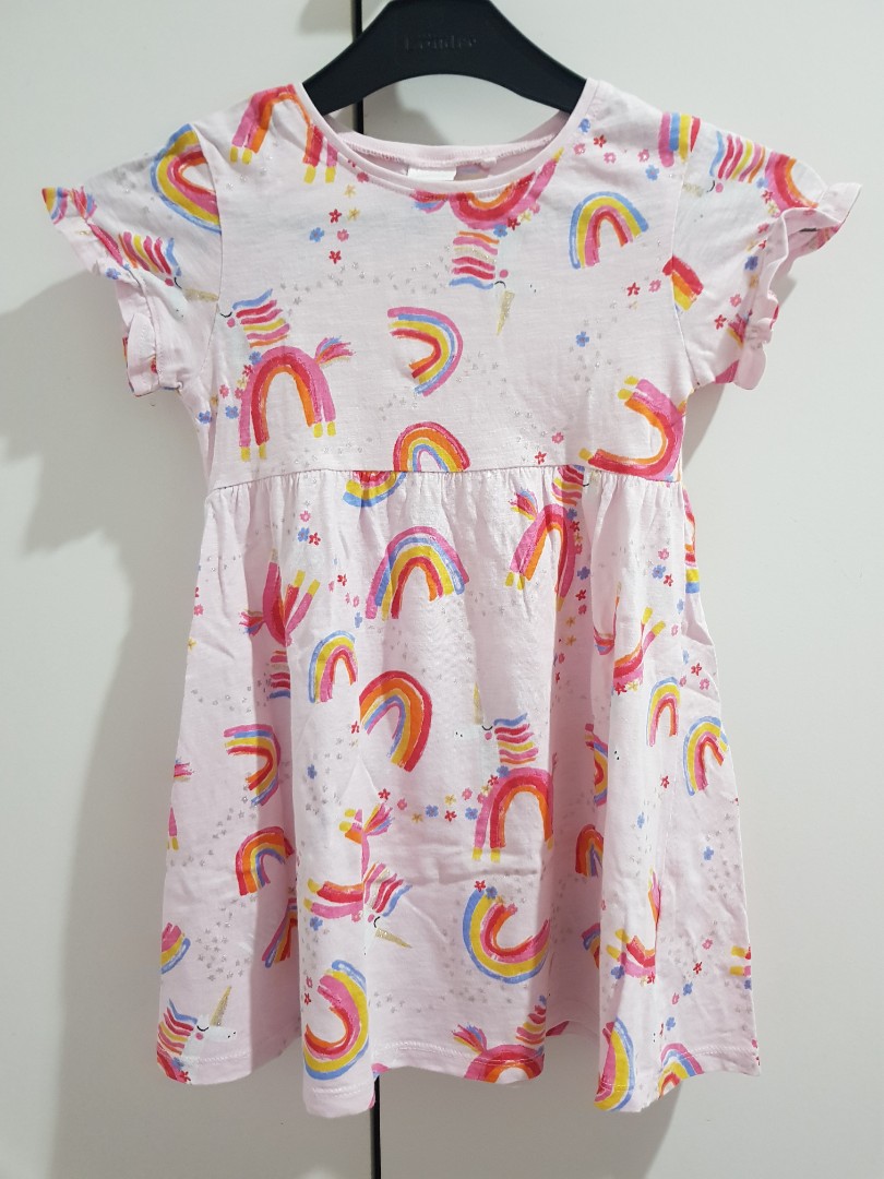 Dress anak NEXT unicorn pink, Bayi 