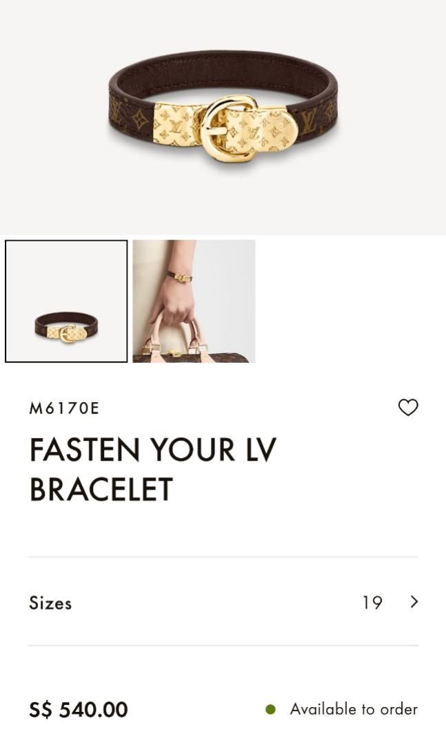 Fasten Your LV Bracelet 19cm, Luxury, Accessories on Carousell