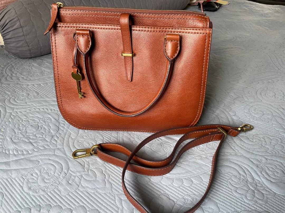 Womens Bags Satchel bags and purses Fossil Ryder Leather Medium Satchel in Brown 