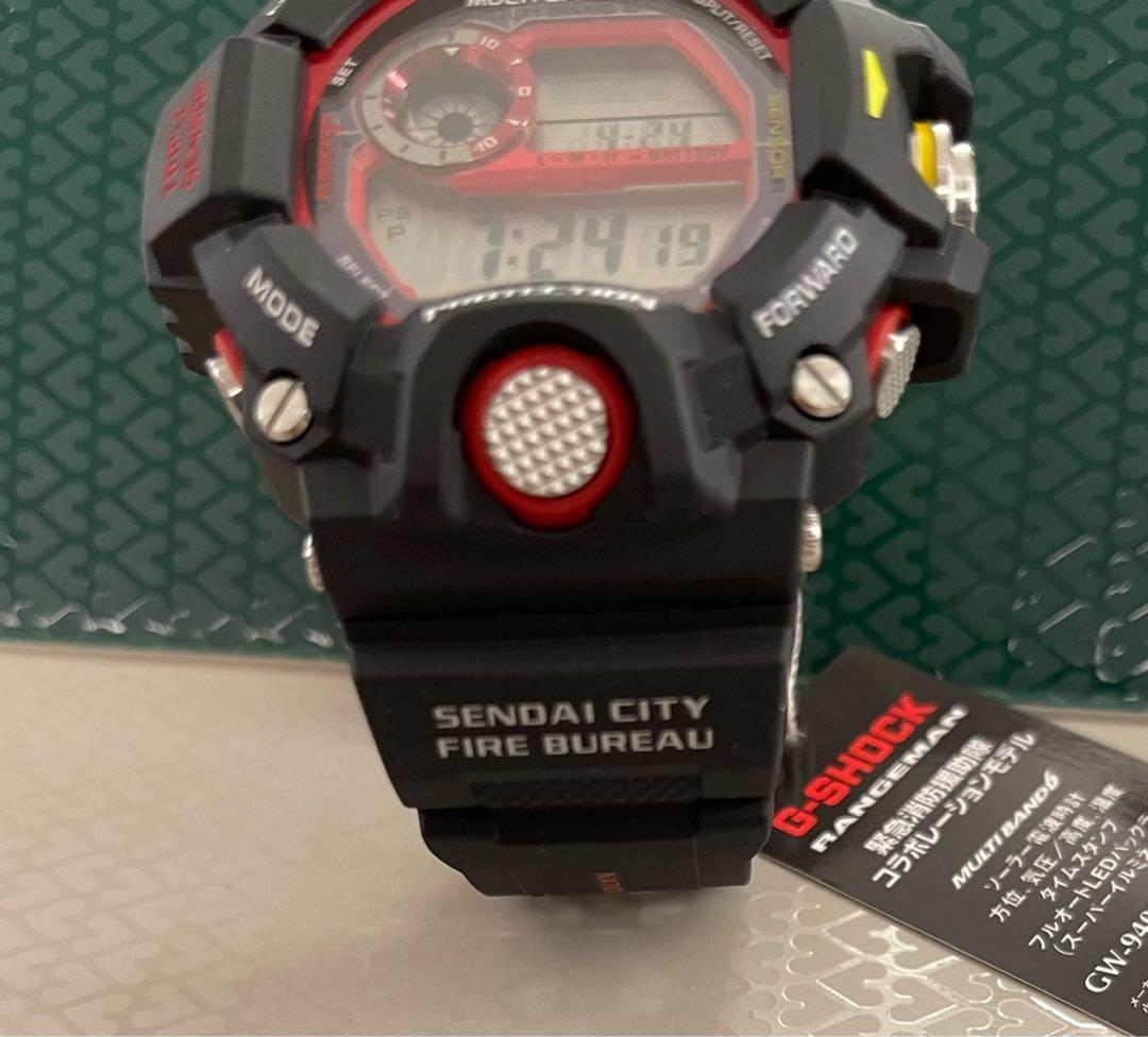 G Shock Rangeman 仙台消防局特別版GW-9400NFST-1AJR, 名牌, 手錶 