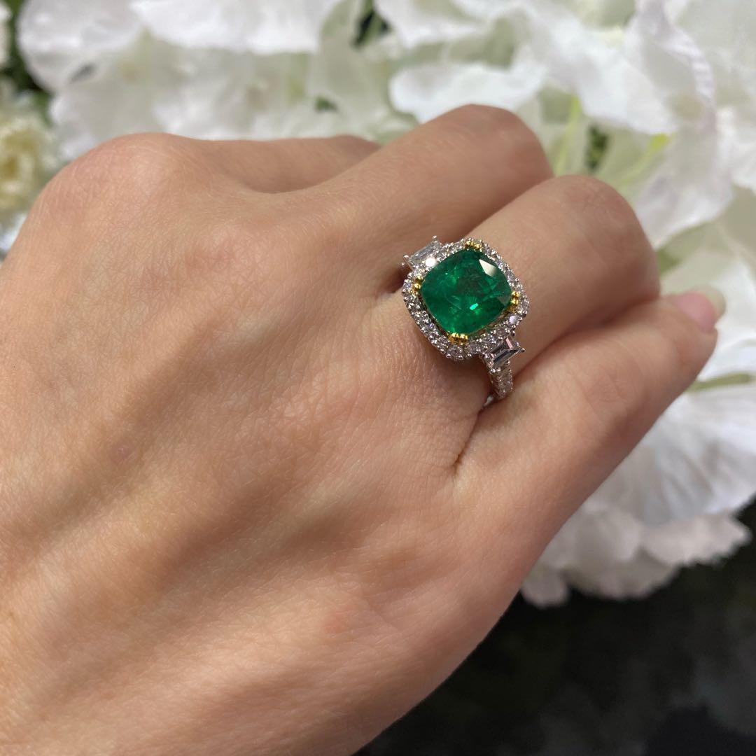 Untreated sales emerald ring